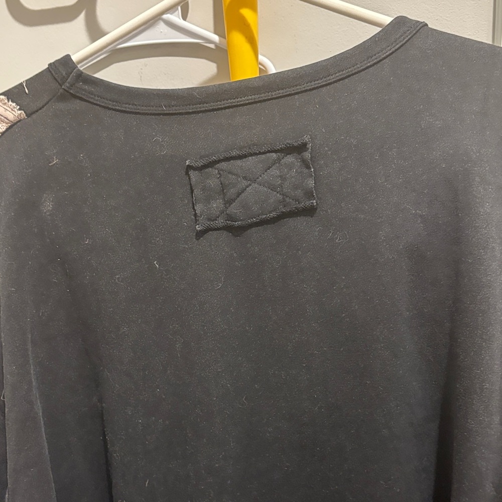 Umgee Black and Pink Patchwork Sweatshirt - Picture 5 of 6